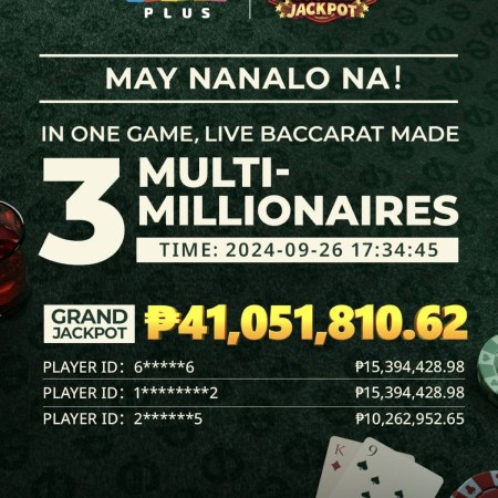 Casino Plus Sparks Innovation: Baccarat Jackpot of 41 Million Pesos Produces Three New Multimillionaires!